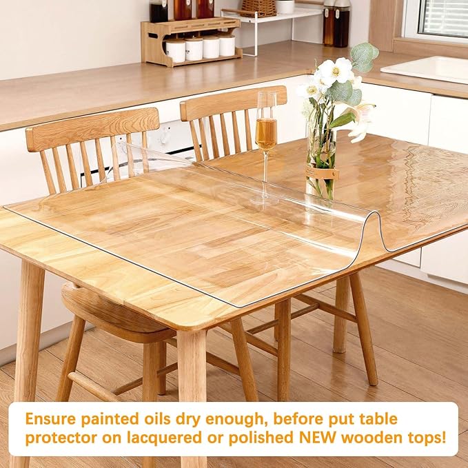 Clear Desk Mat 12 x 12 Inch 1.5mm Thick Table Cover Protector Mat Vinyl Desk Pads on top of Desks Waterproof Plastic Desk Cover PVC Table Protector Pads for Writing Desk Tabletop Night Stand Dresser