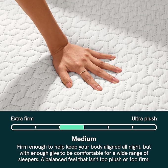 Tuft & Needle Original Medium Full Size Adaptive Foam Mattress in a Box, Cooling Gel, Pressure Relief, Supportive, 100 Night Trial, Fiberglass Free, CertiPUR-US, 10-Year Limited Warranty
