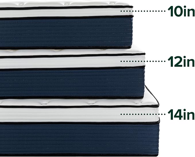 ZINUS 10 Inch Comfort Support Hybrid Mattress [New Version], Queen, Fiberglass Free, Medium Plush, Motion Isolation, Certified Safe Foams & Fabric, Mattress in A Box