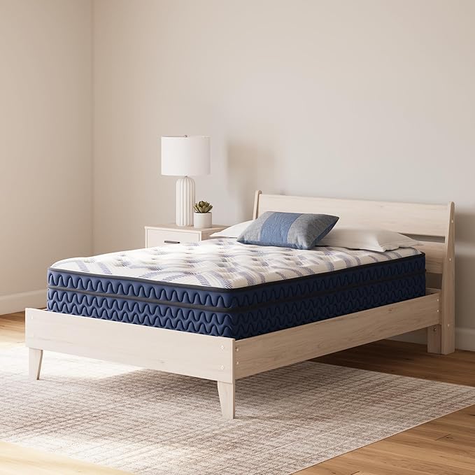 Signature Design by Ashley Twin Size Stack 12 Inch Hybrid Medium Plush Cooling Gel Infused Memory Foam Mattress for Pressure Relief, Fiberglass Free, Mattress in A Box