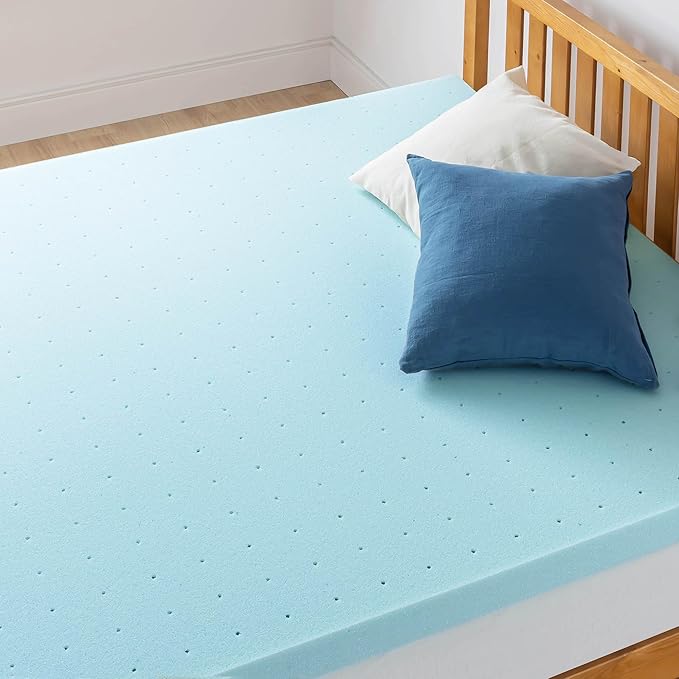 Best Price Mattress 3 Inch Ventilated Memory Foam Mattress Topper, Cooling Gel Infusion, CertiPUR-US Certified, Dorm Essentials, Twin