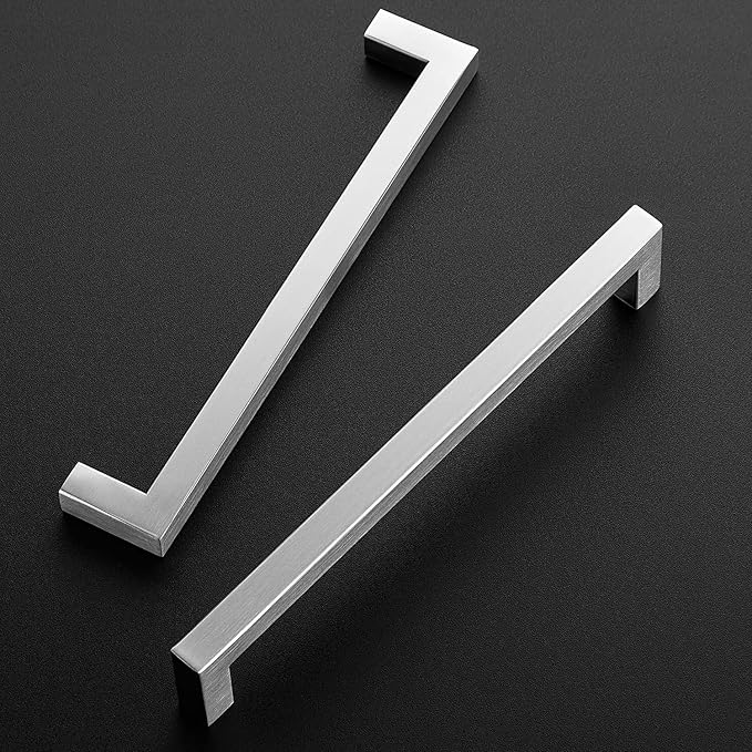 Ravinte 5 Pack 7-1/2 Inch Square Cabinet Handles - Satin Nickel Pulls, Brushed Nickel Drawer Pulls, Kitchen Hardware for Cabinets and Cupboards