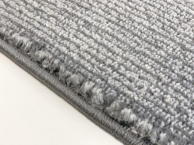 Custom Length Cut to Size Wide Width Carpet Runner Rug for Hallways, Skid Resistant Latex Rubber Backed, 31 inch Wide X Customized Length, Stripe Grey, 31 inch X 22 feet