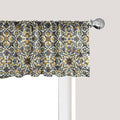 Ambesonne Turkish Pattern Window Valance Pack of 2, Flowers in and Traditional Style, Rod Pocket Curtain Valances for Kitchen Bedroom, 42" X 12", Earth Yellow Slate Blue