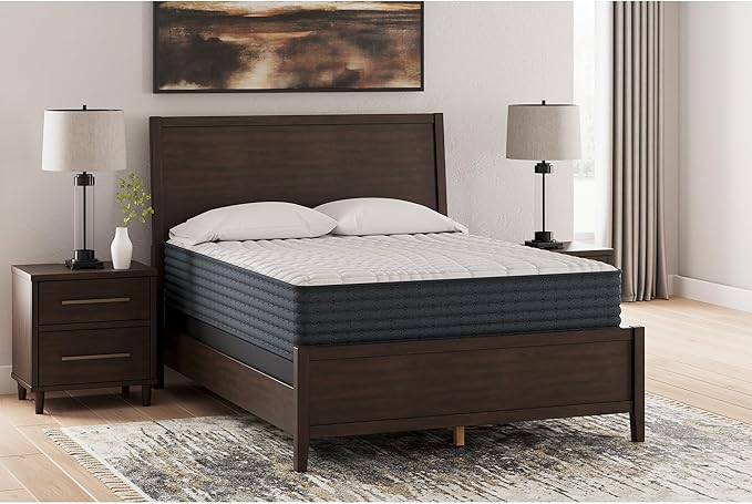Signature Design by Ashley Hybrid 1200 12" Firm Moisture Wicking Mattress with Charcoal-Infused Gel Memory Foam and Edge Support for Pressure Relief, Temperature Regulating, Twin XL, Fiberglass Free