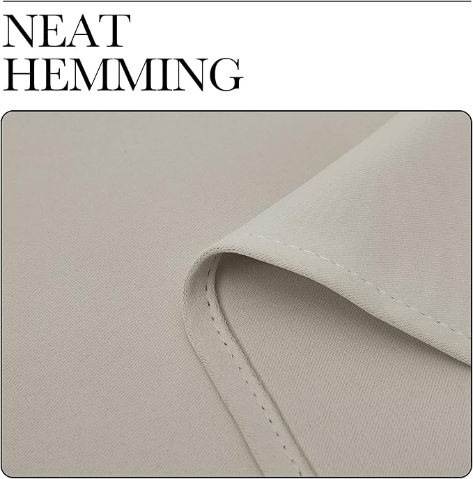 NICETOWN Natural Room Darkening Curtains 120" Long for Boho Farmhouse Home Decoration, 55" Wide, Set of 2, Window Treatment Total Privacy Drape Panels for Bedroom Living Room