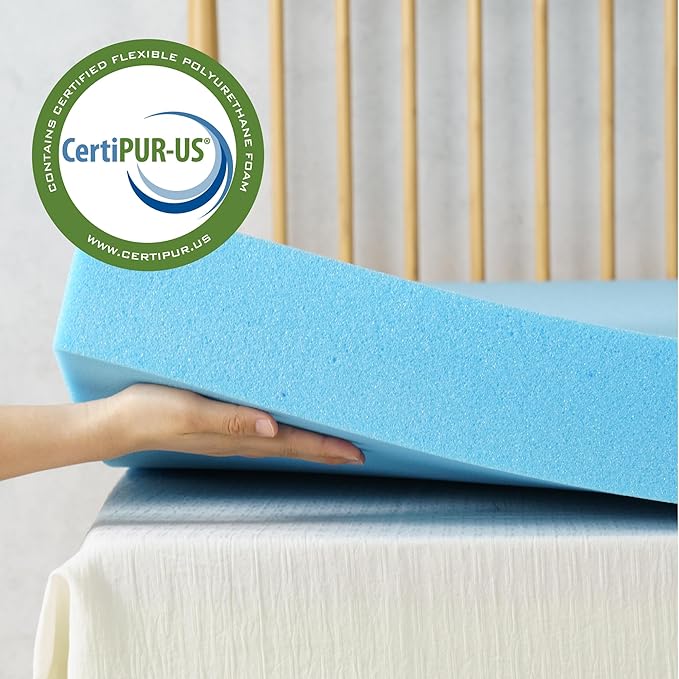 ZINUS 4 Inch Green Tea Cooling Gel Memory Foam Mattress Topper, Smaller, More Convenient WonderBox Packaging, Cooling Gel Foam, Pressure-Relieving Design, CertiPUR-US Certified, Full