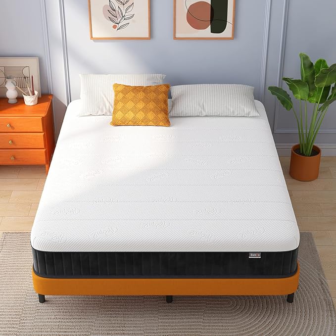 Swbvs Twin Mattress, 10 Inch Memory Foam Single Bed Mattress with Innerspring Hybrid Mattress in a Box Pressure Relief & Supportive Twin Size Mattress