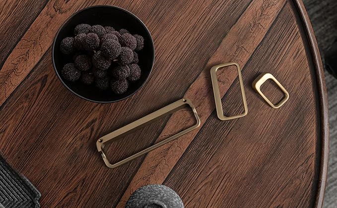 Goo-Ki Champagne Bronze Cabinet pulls with 0.6''(16mm) Hole Center,Modern Zinc Alloy Finger Pulls for Drawer,Wardrobe,Cupboard,6 Pack