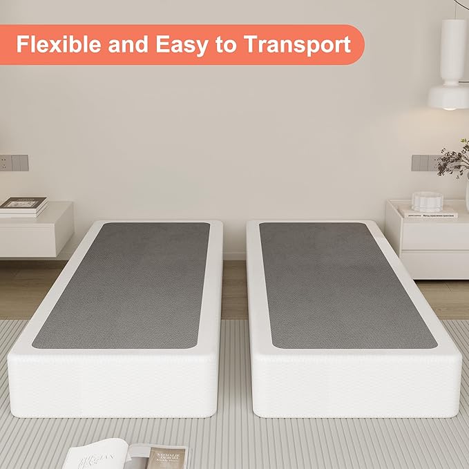 5 Inch Full Size Box Spring, Split Heavy Duty Metal Mattress Foundation with Fabric Cover, Easy Assembly, Quiet & Noise-Free