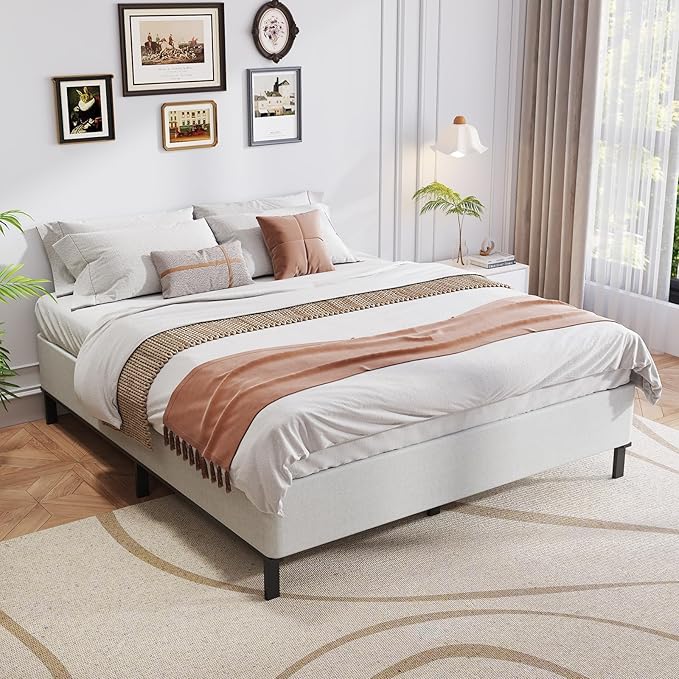 Queen Box Spring, 9 Inch Box Spring for Queen Bed, Heavy Duty Metal Frame Mattress Foundation Support for 3000lbs, Easy Assembly, Noise Free, Non Slip