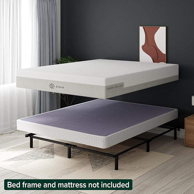 ZINUS Edgar 4 Inch Bamboo Box Spring, Mattress Foundation, Sturdy Bamboo Structure, Low Profile, Easy Assembly, Full