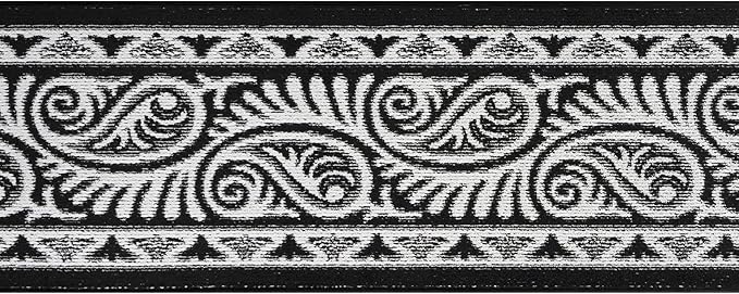 Custom Length Cut to Size Tribal Ethnic Southwestern Inspired Hallway Runner Rug, Non Slip Rubber Backed, 31 inch Wide X Customized Length, Mayan Black, 31 inch X 12 feet