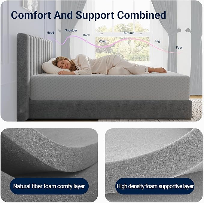Avenco King Mattress, 14 Inch Memory Foam Mattress in a Box for Refresh Sleep & Pressure Relief, CertiPUR-US Certified Medium Firm King Size Mattresses