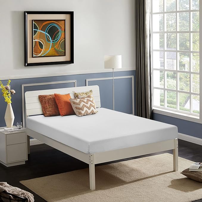 FDW | 5 Inch Twin Mattress | Medium Firm | Gel Memory Foam Mattress | White | Bed in a Box, CertiPUR-US Certified | Pressure Relief, Cooling Ventilated Foam | Washable Removable Cover