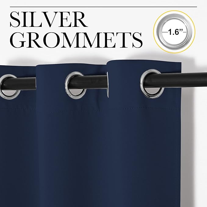 NICETOWN Room Separating Divider, Room Divider Curtain Screen Partitions, Vertical Blind for Sling Door, Blackout Window Curtains Privacy Blinds for Patio (Navy, Single Panel, 9ft Tall x 10ft Wide)