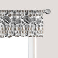Ambesonne Modern Window Valance, Coffee Beans with Ornamental Words Ethiopians Pattern, Curtain Valance for Kitchen Bedroom Decor with Rod Pocket, 42" x 12", Sand Brown Black