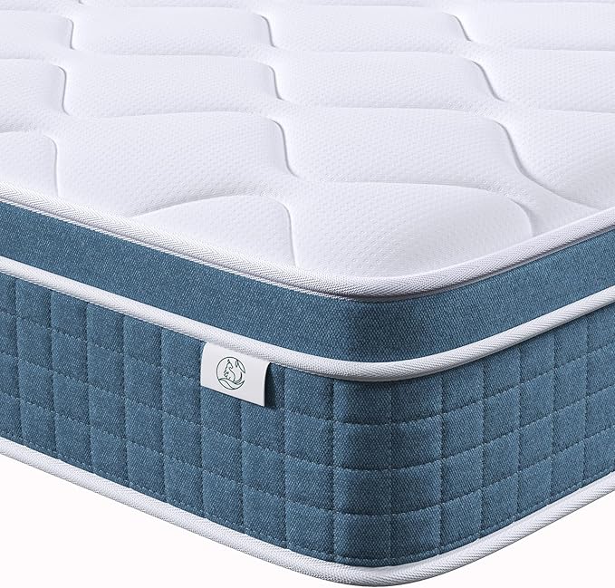 koorlian Twin XL Mattress, 10 Inch Hybrid Mattress Twin XL with Individual Pocket Springs and Pressure-Relieving Memory Foam, Breathable, Medium Firm Mattress in a Box 80"x39"x10"