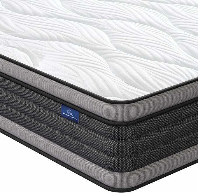 Vesgantti Twin XL Mattress, 12 Inch Hybrid Twin XL Size Mattress in a Box, Memory Foam and Individually Pocket Spring, Innerspring Mattress for Pressure Relief and Supportive, Medium Firm