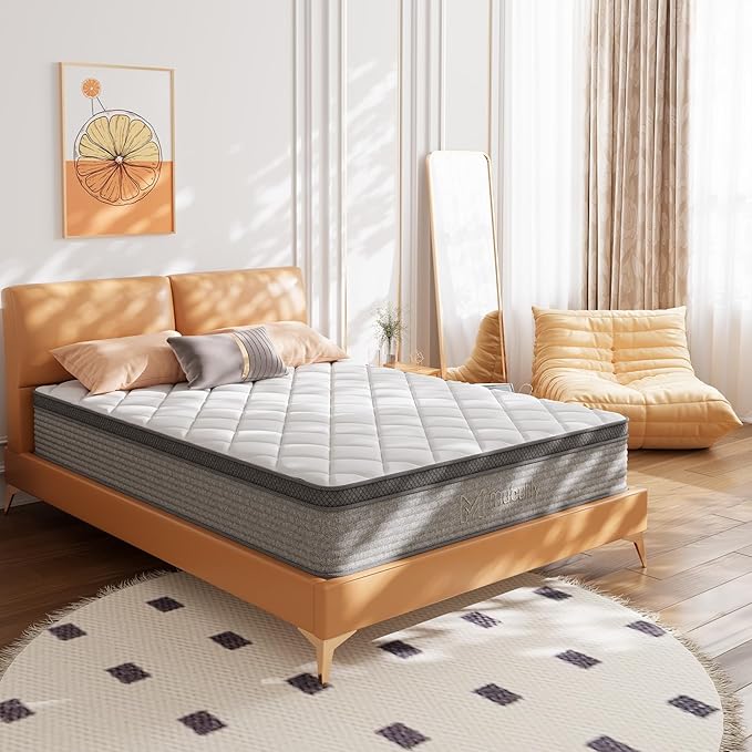 Queen Size Mattress,14 Inch Gel Memory Foam and Innerspring Hybrid Mattress in a Box with Individual Pocket Spring for Motion Isolation & Silent Sleep,CertiPUR-US,100 Nights Trial