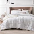 Bedsure California King Comforter Set - Grayish White Soft Bedding for All Seasons, Cationic Dyed Bed Set, 3 Pieces, 1 California King Size Comforter (104"x96") and 2 Pillow Shams (20"x36"+2")