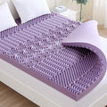 MUXHOMO 3.9 Inch 7-Zone Twin Mattress Topper, Egg Crate Foam Mattress Topper Twin Size for Back Pain, Lavender Cooling Gel Infused Bed Pad, CertiPUR-US and Oeko-TEX Certification (38"×75")