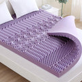 MUXHOMO 3.9 Inch 7-Zone Full Mattress Topper, Egg Crate Foam Mattress Topper Full Size for Back Pain, Lavender Cooling Gel Infused Bed Pad, CertiPUR-US and Oeko-TEX Certification (54"×75")