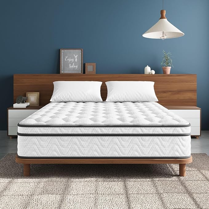 Vesgantti XL Twin Mattress 12 Inch, Fiberglass-Free | Cool Sleep Hybrid Mattress in a Box - Memory Foam & Pocket Springs, Ergonomic Design, Pressure Relief, Medium Firm Feel, 39"*80"*12"