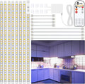 LAFULIT 8 PCS Under Cabinet Lighting Kit, Bright Under Cabinet Lights, Flexible Led Strip Lights with Remote and Power Adapter, for Kitchen Cabinets Shelf Desk Counter, 6000K Daylight White, 13ft