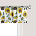 Ambesonne Sunflower Window Valance Pack of 2, Agricultural Pattern Botanical Inspiration Hand-Drawn Flowers, Rod Pocket Curtain Valances for Kitchen Bedroom, 42" X 12", Reseda Green Dark Brown
