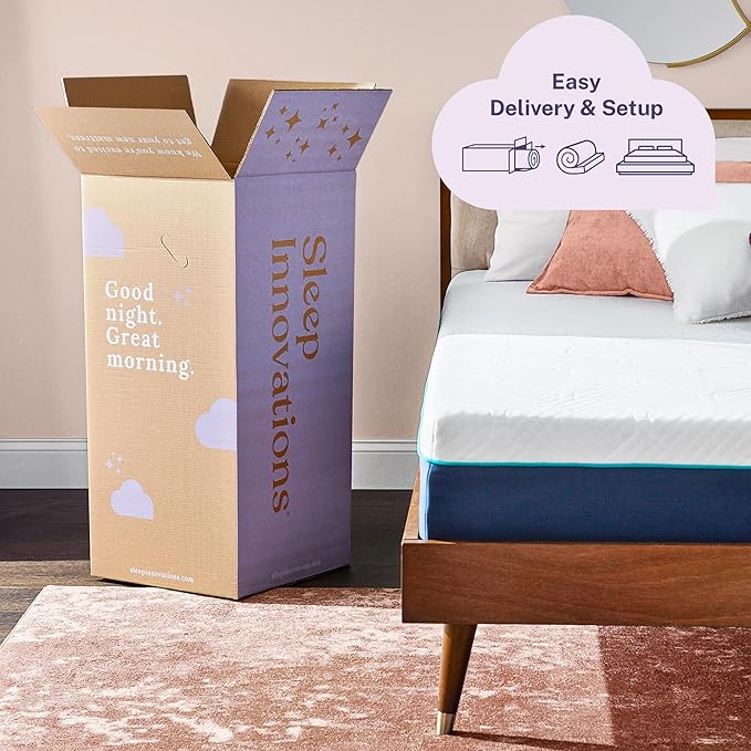 Sleep Innovations Shiloh Hybrid 12 Inch Cooling Gel Memory Foam and Innerspring Coil Mattress, Full Size, Bed in a Box, Cradling Medium Support