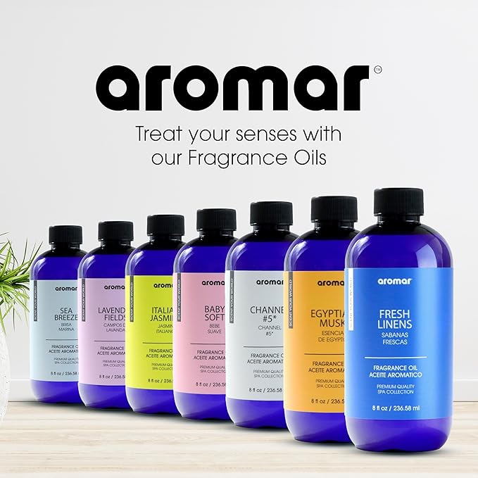 AROMAR Premium Fragrance Oil - Essential Oil for Diffusers & Home Aromatherapy - Baby Soft - 8oz