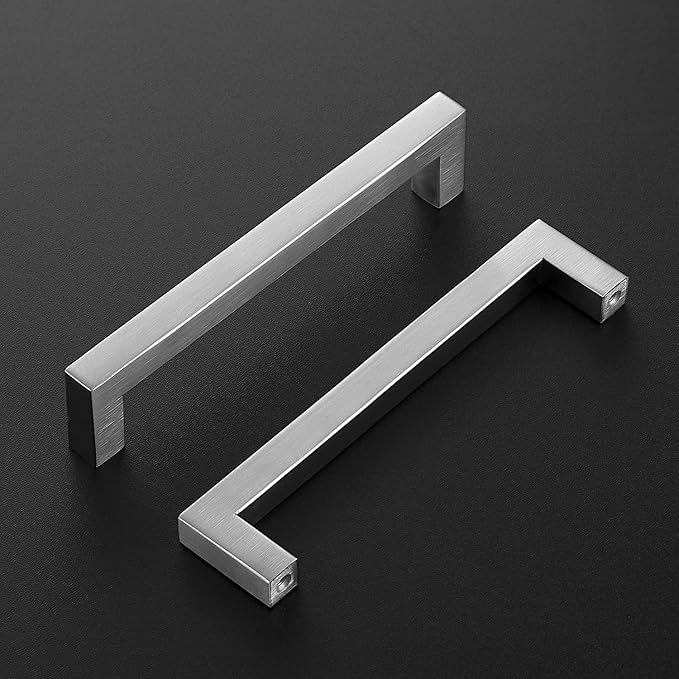 Ravinte 15 Pack Brushed Nickel Kitchen Cabinet Handles 6-1/4 Inch Cabinet Pulls Square Kitchen Hardware for Cabinet Drawer Pulls Drawer Handles Come with Screwdriver