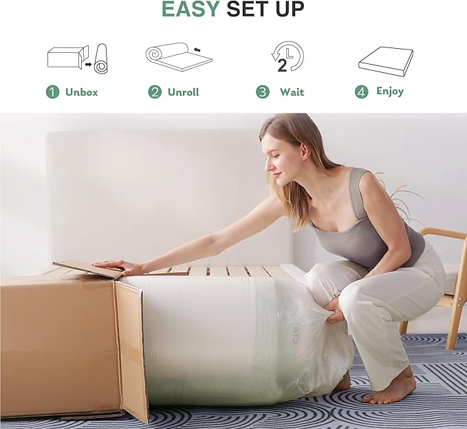 King Mattress in a Box, 10 inch Mattresses for Platform Bed Double Size Daybed, Green Tea Memory Foam Medium Firm