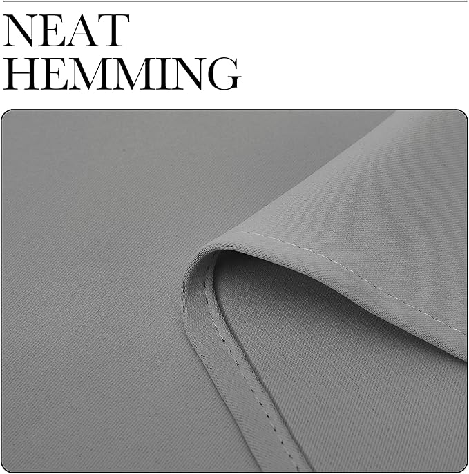 NICETOWN Bedroom Curtains Blackout Drapery Panels, Three Pass Microfiber Thermal Insulated Solid Ring Top Blackout Window Curtains/Drapes (Two Panels, 34 x 54 inches, Silver Grey)