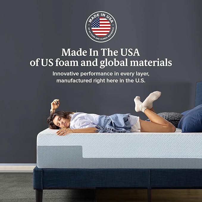 ZINUS 12 Inch QUADCOOL Memory Foam Mattress, Twin, Cool to Touch Soft Knit Cover, Cooling Gel Infusion, CertiPUR US Certified