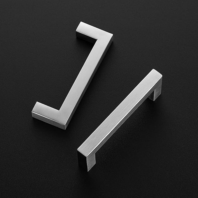 Ravinte 40 Pack 3-3/4 Inch Square Cabinet Handles Satin Nickel Pulls Brushed Nickel Drawer Pulls Kitchen Cupboard Hardware for Cabinets Cupboard Drawer Handles