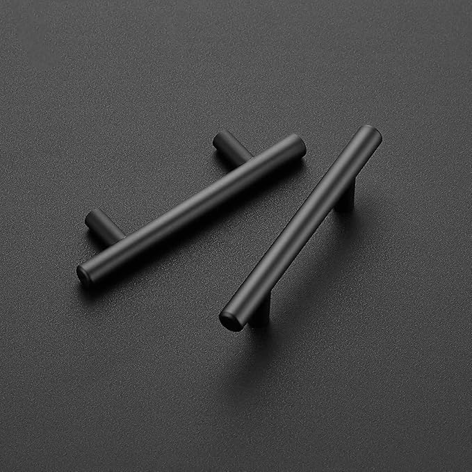 Ravinte 24 Pack 6 inch Cabinet Pulls Matte Black Stainless Steel Kitchen Cupboard Handles Cabinet Handles 3.5” Hole Center