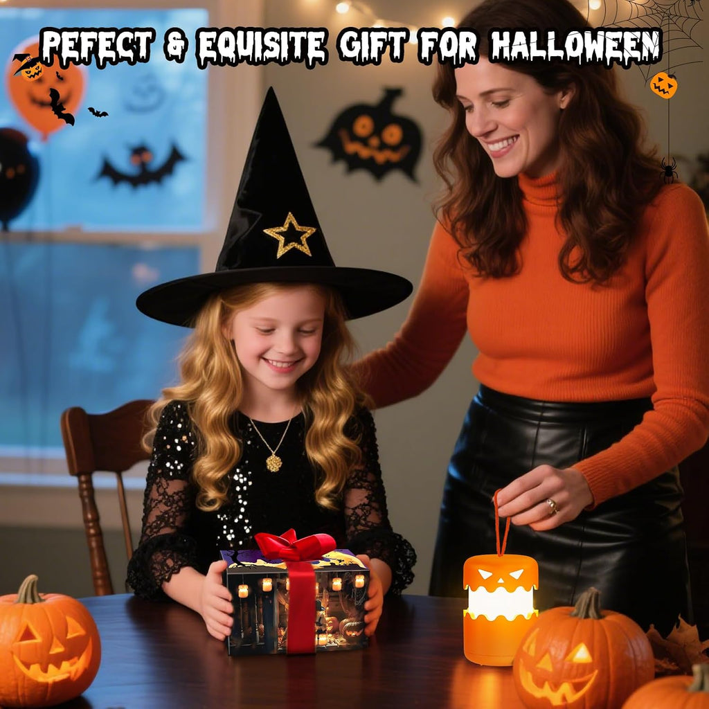 Rechargeable Halloween Pumpkin Lantern Light Collapsible Jack O Lantern 2 Pack  | Orange