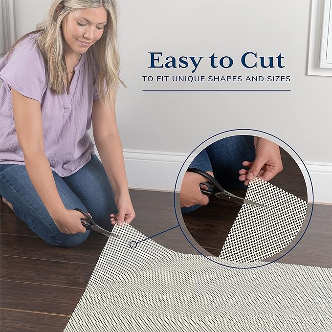 Veken 3x5 Ft Rug Pad Gripper for Hardwood Floors, Non Slip Rug Pads for Area Rugs, Thick Rug Grippers for Tile Floors, Under Carpet Anti Skid Mat, Keep Your Rugs Safe and in Place