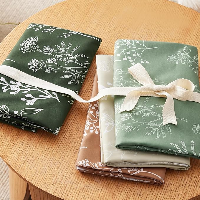 Bedsure Full Comforter Set - Dark Olive Green Bed Set, 3 Pieces Cute Floral Bedding, 1 Soft Reversible Botanical Flowers Comforter and 2 Pillow Shams