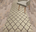 Custom Size Modern Runner Rug Carpet for Hallway Entryway Foyer Kitchen, Slip Resistant Latex Rubber Backed 31 inch Wide X Customized Length, Trellis Beige, 31 inch X 28 feet