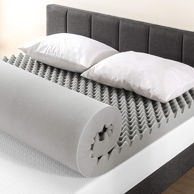 Best Price Mattress Mellow 4 Inch Egg Crate Memory Foam Mattress Topper with Infusion, Full