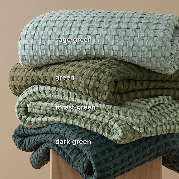 Bedsure Cooling Cotton Waffle Oversized King Blanket - Lightweight Breathable Rayon Derived from Bamboo for Hot Sleepers, Luxury Throws for Bed and Sofa, 120x96 Inches