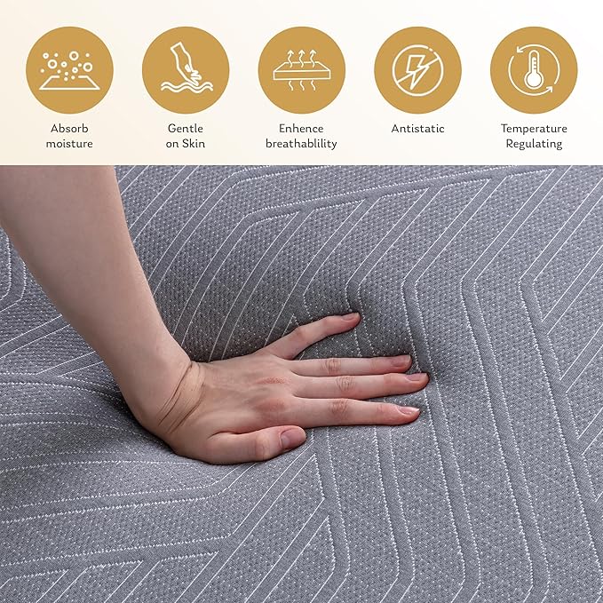 EGOHOME 14 Inch Twin XL Mattress, Copper Gel Memory Foam Mattress for Pain Relief, Therapeutic Mattress in a Box, CertiPUR-US Certified, Fiberglass Free Medium Mattress, Black