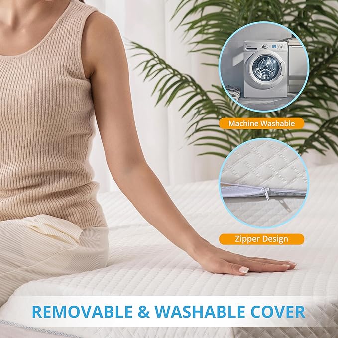 EGO Gel Memory Foam Mattress Topper, 3 Inch Twin XL with Removable Breathable Soft Cover, Cooling Bed Topper for Comfort Body Support & Pressure Relief, CertiPUR-US Certified