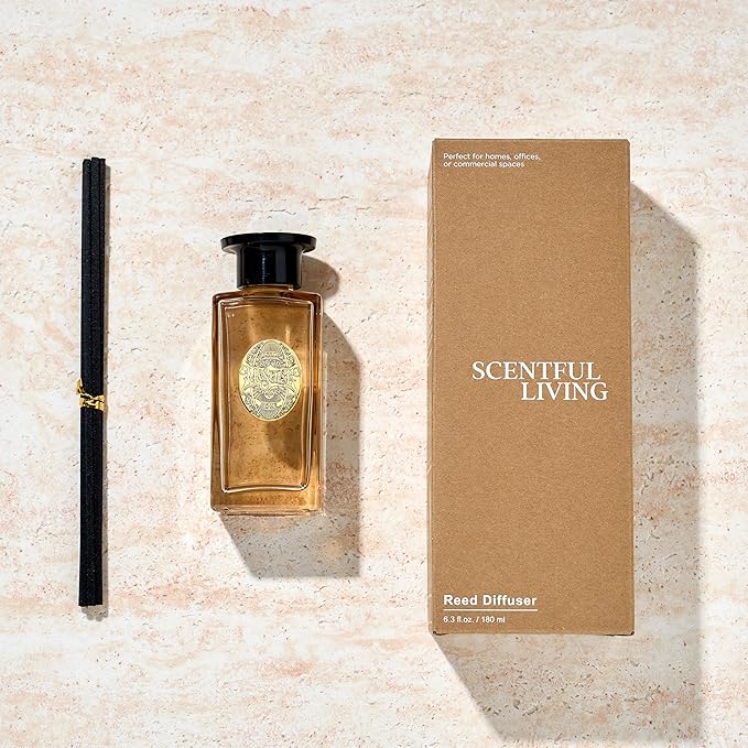 M&SENSE 6.3 oz Large Reed Diffuser Set | New Home Scent Oil Diffuser with Sticks | Hotel Collection Non-Toxic Essential Oil |for Bedroom Bathroom Living Room