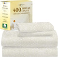 California Design Den Printed Twin XL Sheet Sets - 400 Thread Count Sateen, Natural 100% Cotton Sheets, Deep Pockets, Cooling and Durable Bedding Set - Paisley Pattern, Beige