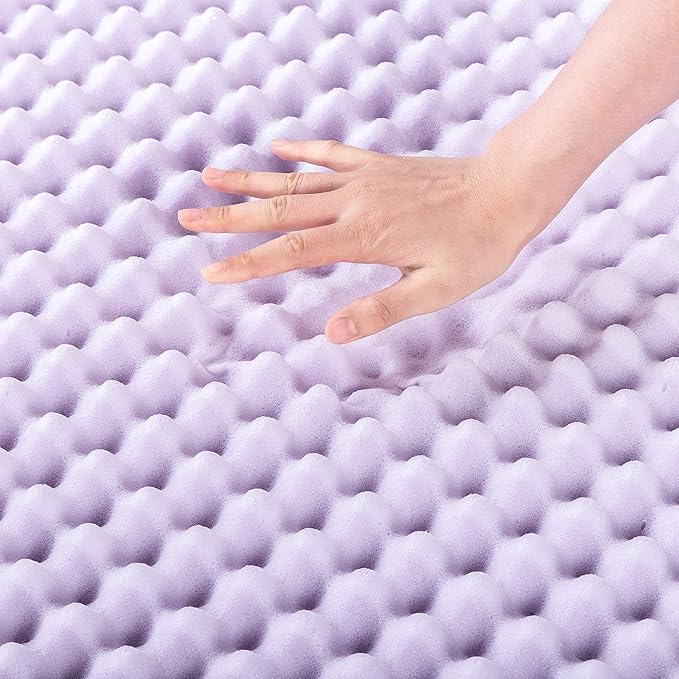 Best Price Mattress 2 Inch Egg Crate Memory Foam Mattress Topper with Soothing Lavender Infusion, CertiPUR-US Certified, Dorm Essentials, Full