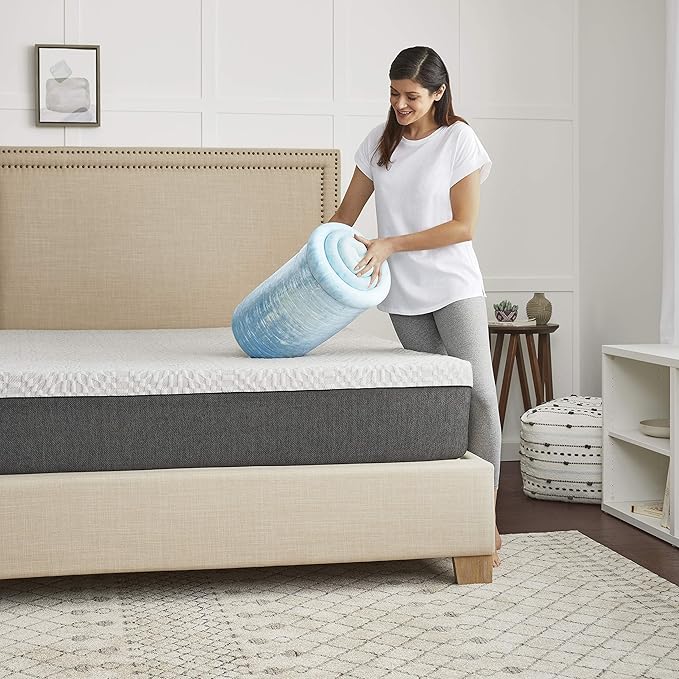 4" SealyChill™ Gel + Comfort Memory Foam Mattress Topper with Pillowtop Washable Allergen Resistant Cover, California King, White